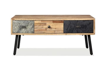 Sohvapöytä täysi uusiokäytetty tiikki 90x65x40 cm - Ruskea - Huonekalut - Pöytä & ruokailuryhmä - Sohvapöytä