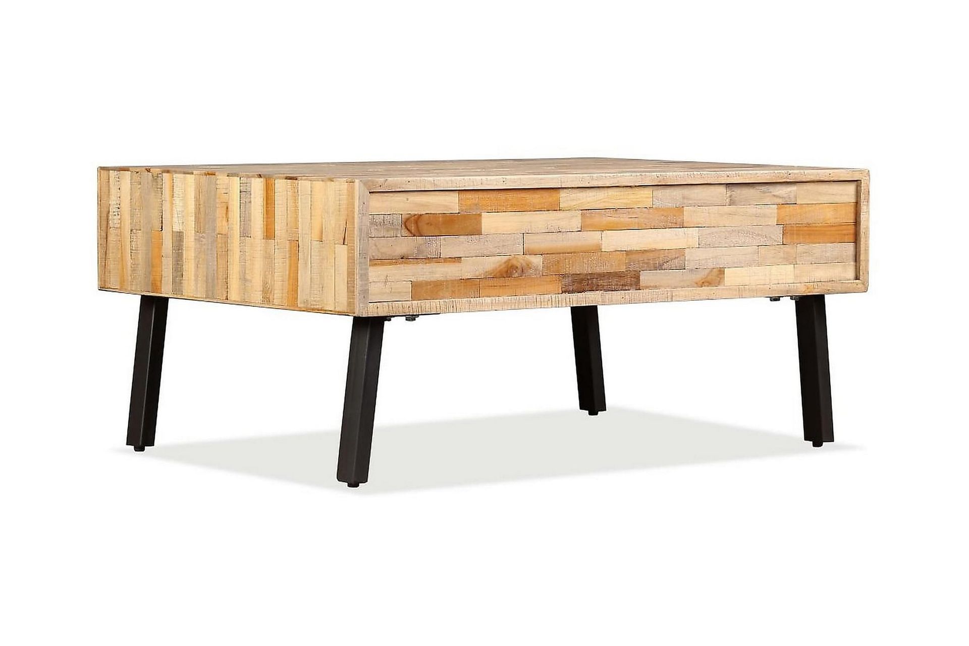 Sohvapöytä täysi uusiokäytetty tiikki 90x65x40 cm - Ruskea - Huonekalut - Pöytä & ruokailuryhmä - Sohvapöytä