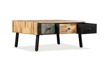Sohvapöytä täysi uusiokäytetty tiikki 90x65x40 cm - Ruskea - Huonekalut - Pöytä & ruokailuryhmä - Sohvapöytä