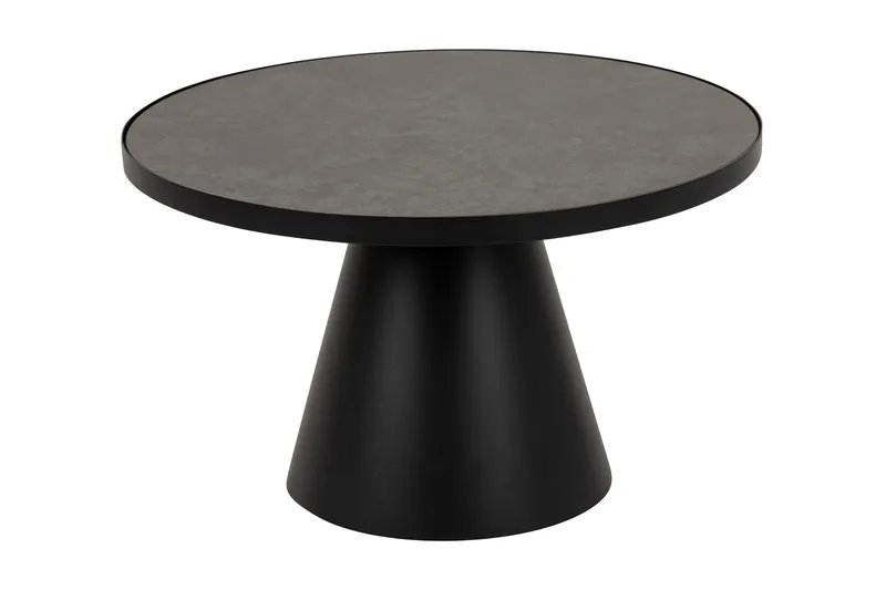 Sohvapöytä Takanli Jatkettava 66 cm Pyöreä, Lasi/Musta/Matta Musta