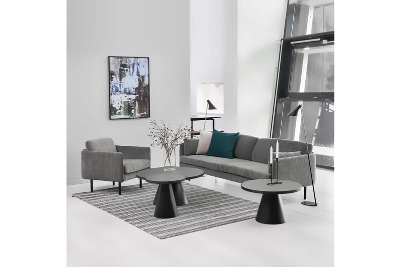 Sohvapöytä Takanli Jatkettava 66 cm Pyöreä - Lasi/Musta/Matta Musta - Huonekalut - Pöytä & ruokailuryhmä - Sohvapöytä