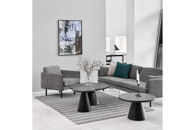 Sohvapöytä Takanli Jatkettava 66 cm Pyöreä - Lasi/Musta/Matta Musta - Huonekalut - Pöytä & ruokailuryhmä - Sohvapöytä