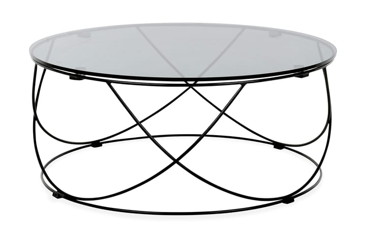 Sohvapöytä Tambour 85 cm Pyöreä - Lasi/Musta - Sohvapöytä