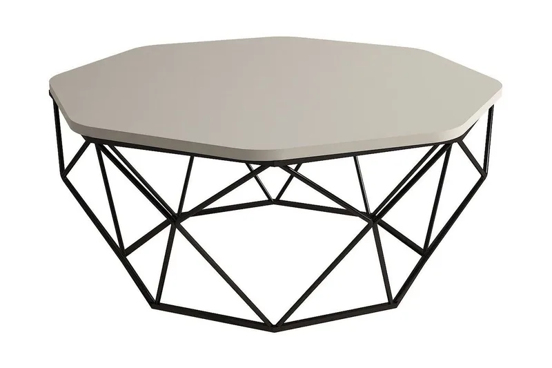 Sohvapöytä Tanamo 90 cm Kulmikas, Harmaa/Musta