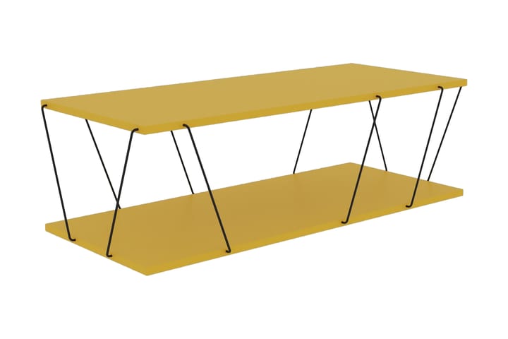 Sohvapöytä Terande 120 cm Säilytyksellä Hylly - Keltainen/Musta - Sohvapöytä