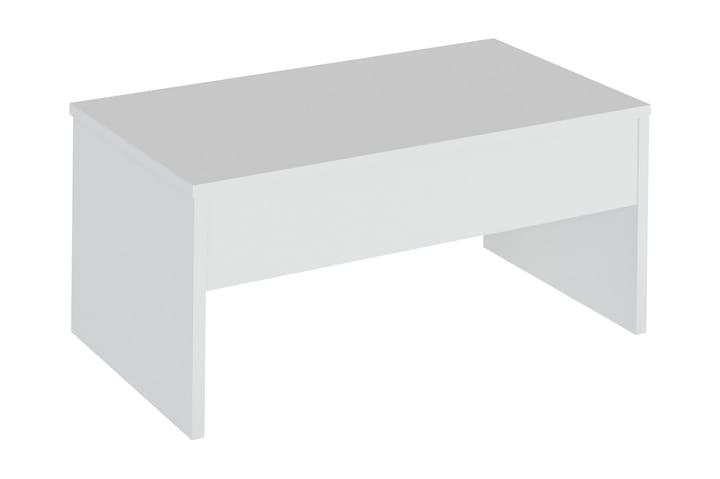 Sohvapöytä Tessie 90 cm Korkeussäätö Säilytyksellä - Valkoinen - Sohvapöytä