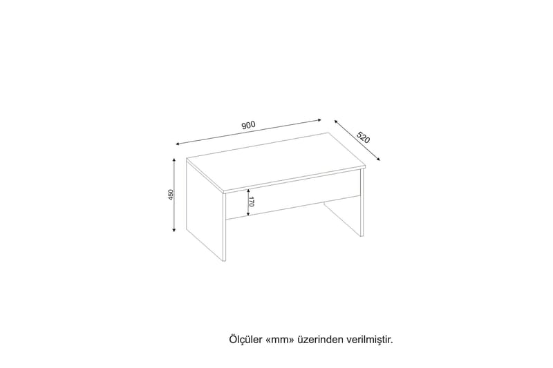 Sohvapöytä Tessie 90 cm Korkeussäätö Säilytyksellä - Valkoinen - Huonekalut - Pöytä & ruokailuryhmä - Sohvapöytä