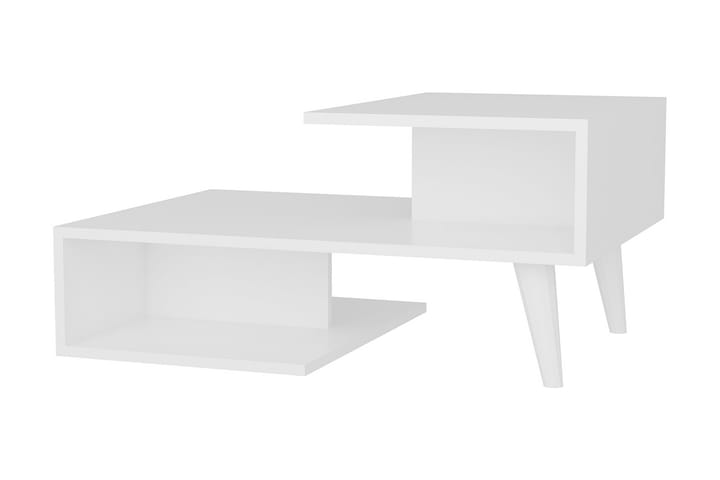 Sohvapöytä Tessie 90 cm Säilytyksellä Hyllyt - Valkoinen - Sohvapöytä