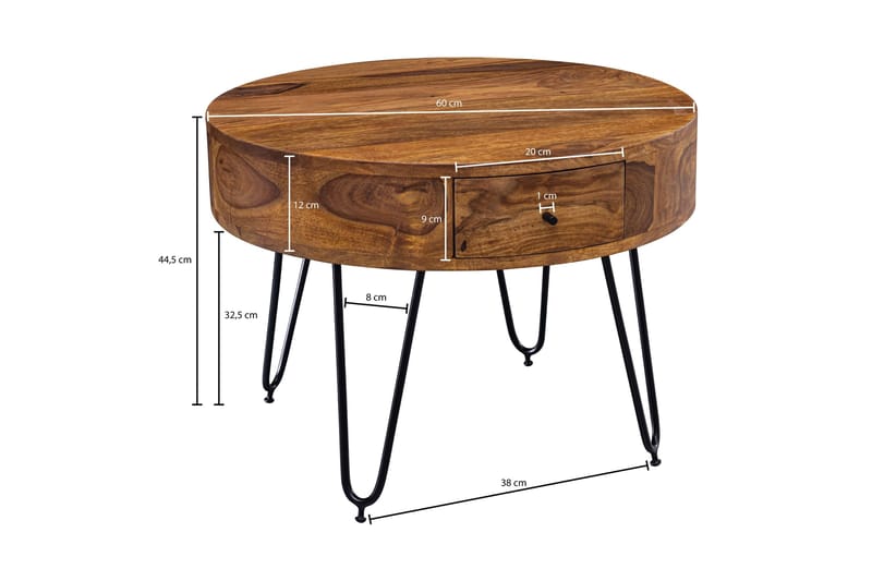 Sohvapöytä Thonn 60 cm - Puu/Luonnonväri - Huonekalut - Pöytä & ruokailuryhmä - Sohvapöytä