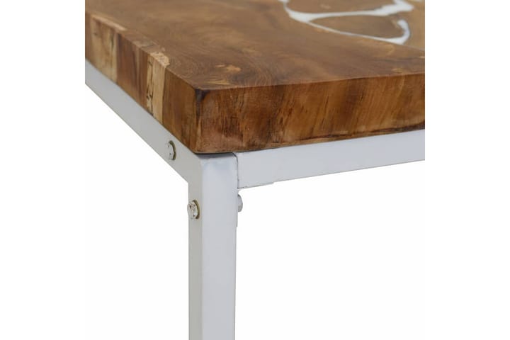 Sohvapöytä Tiikki Hartsi 60x60x40 cm - Valkoinen - Sohvapöytä