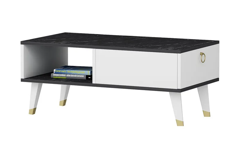Sohvapöytä TILST 90x42,4x90 cm, Musta/Valkoinen
