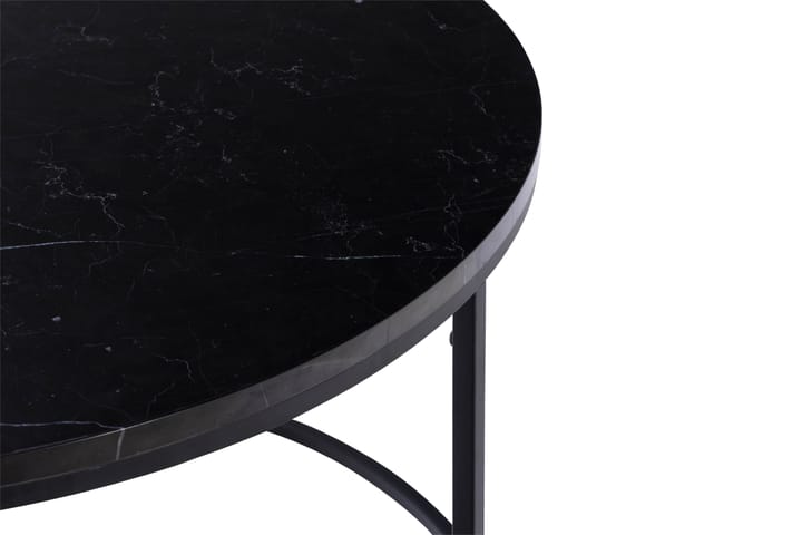 Sohvapöytä Titania 80 cm Pyöreä Jalusta Pyöreä Marmori - Musta - Marmoripöydät - Sohvapöytä