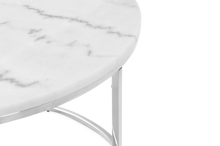 Sohvapöytä Titania 80 cm Pyöreä Marmori - Valkoinen/Teräs - Marmoripöydät - Sohvapöytä