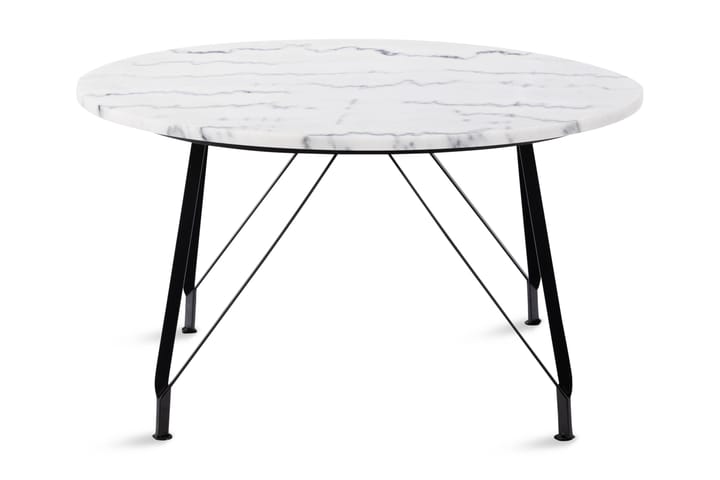 Sohvapöytä Titania 80 cm Pyöreä Marmori - Valkoinen/Musta - Marmoripöydät - Sohvapöytä
