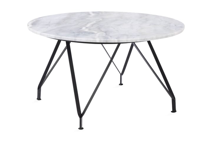Sohvapöytä Titania 80 cm Pyöreä Marmori - Harmaa/Musta - Marmoripöydät - Sohvapöytä