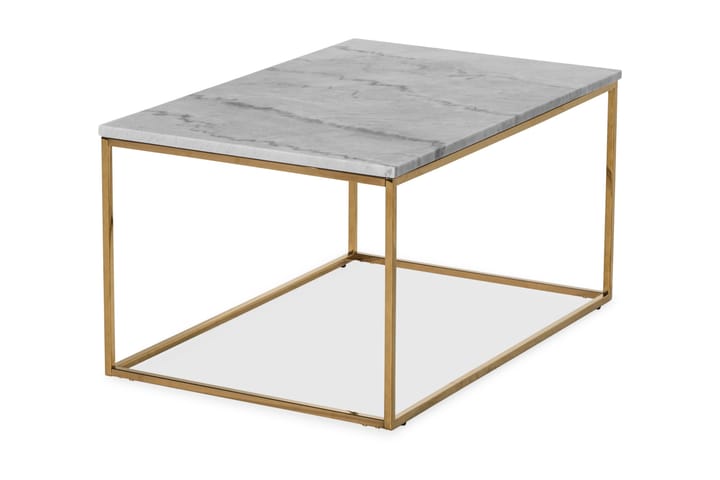 Sohvapöytä Titania 90 cm Marmori - Harmaa/Messinki - Marmoripöydät - Sohvapöytä