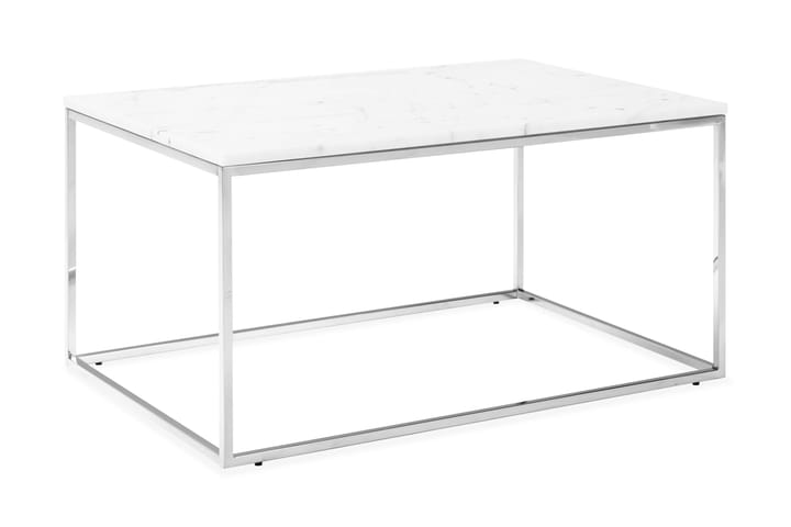 Sohvapöytä Titania 90 cm Marmori - Valkoinen/Kromi - Marmoripöydät - Sohvapöytä