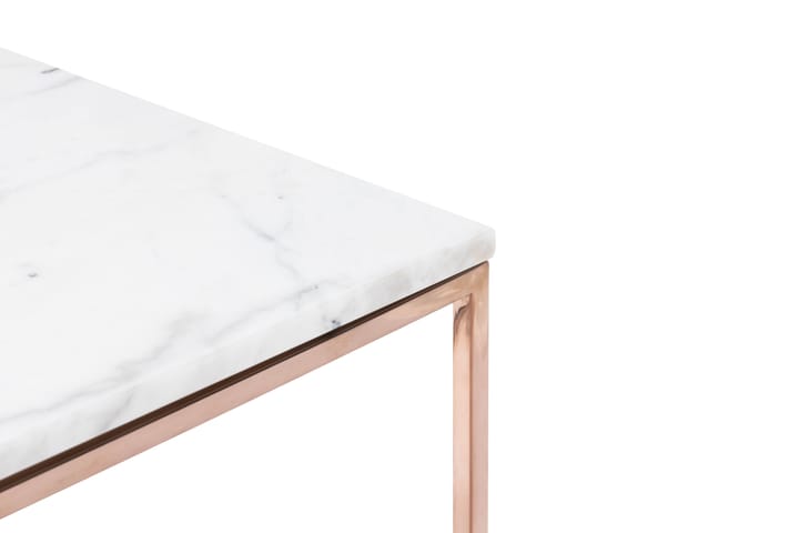 Sohvapöytä Titania 90 cm Marmori - Valkoinen/Kupari - Marmoripöydät - Sohvapöytä