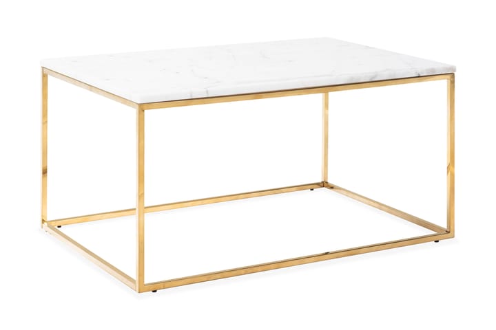 Sohvapöytä Titania 90 cm Marmori - Valkoinen/Messinki - Marmoripöydät - Sohvapöytä