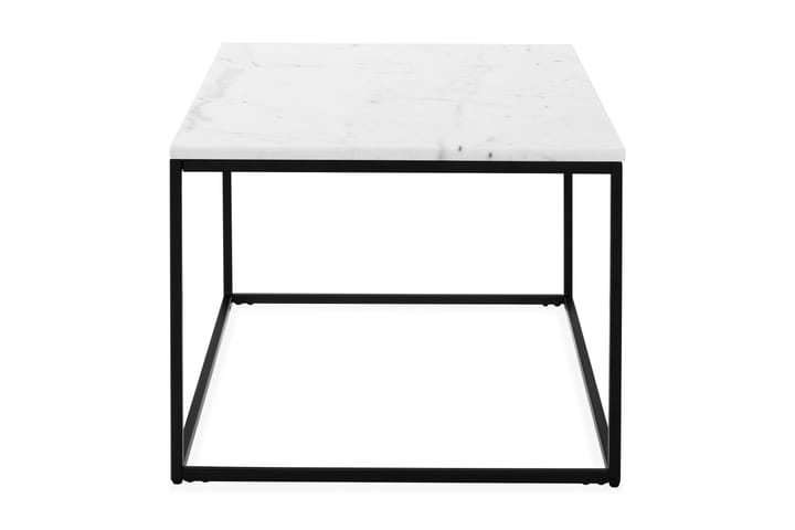 Sohvapöytä Titania 90 cm Marmori - Valkoinen/Mustat jalat - Marmoripöydät - Sohvapöytä