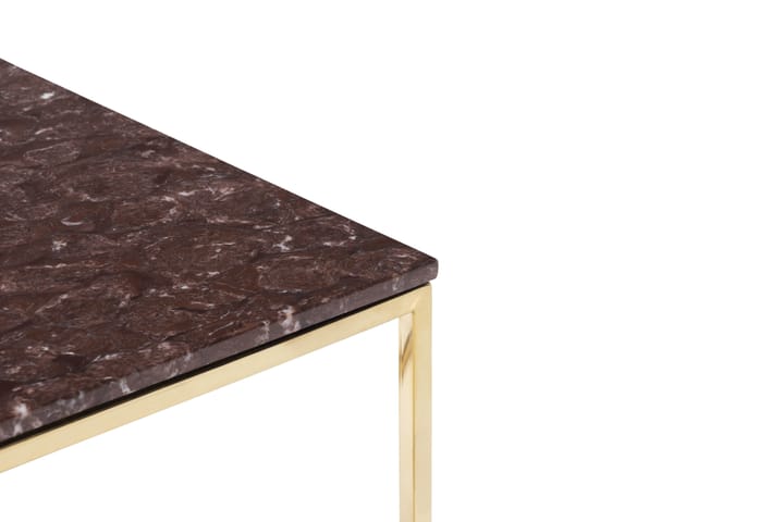 Sohvapöytä Titania 90 cm Marmori - Punainen/Messinki - Marmoripöydät - Sohvapöytä