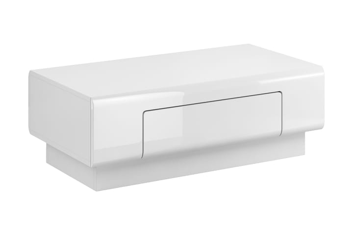 Sohvapöytä Torrao 110 cm Säilytyksellä Hylly+Laatikko - Valkoinen - Sohvapöytä