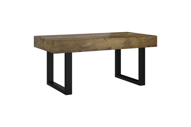 Sohvapöytä tummanruskea ja musta 90x45x40 cm MDF ja rauta - Ruskea - Huonekalut - Pöytä & ruokailuryhmä - Sohvapöytä