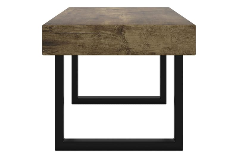 Sohvapöytä tummanruskea ja musta 90x45x40 cm MDF ja rauta - Ruskea - Huonekalut - Pöytä & ruokailuryhmä - Sohvapöytä