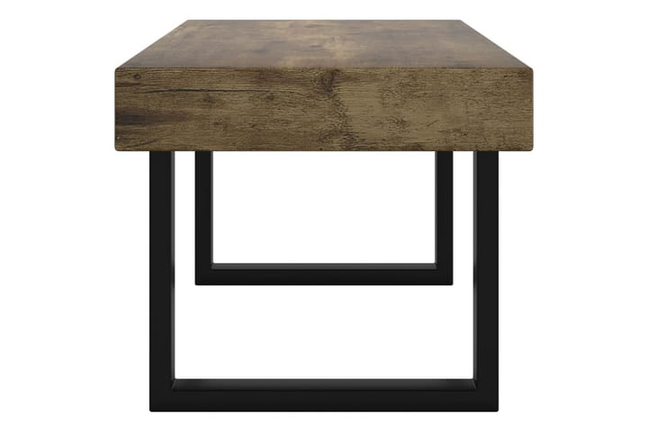 Sohvapöytä tummanruskea ja musta 90x45x40 cm MDF ja rauta - Ruskea - Sohvapöytä