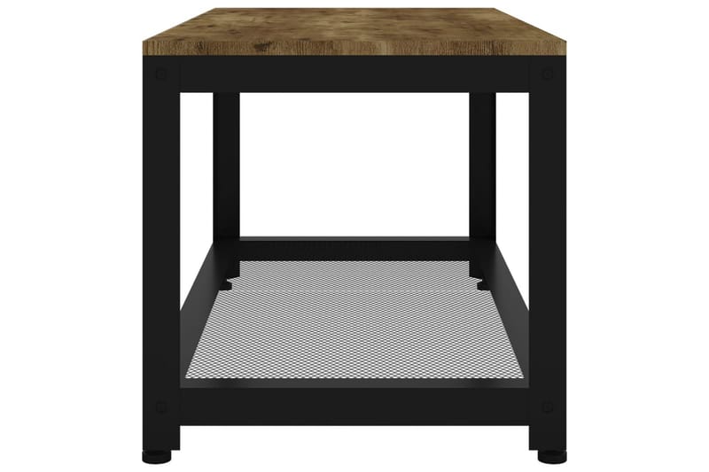 Sohvapöytä tummanruskea ja musta 90x45x45 cm MDF ja rauta - Ruskea - Huonekalut - Pöytä & ruokailuryhmä - Sohvapöytä