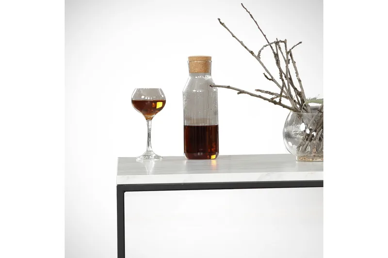 Sohvapöytä Ubbeboda 75 cm - Valkoinen/Musta Marmorikuvio - Huonekalut - Pöytä & ruokailuryhmä - Sohvapöytä