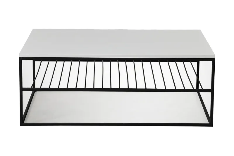 Sohvapöytä Ubbeboda 95 cm Ritilähyllyllä, Valkoinen/Musta