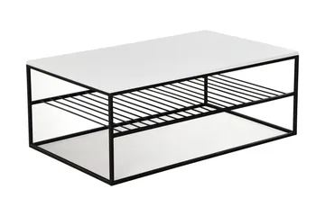 Sohvapöytä Ubbeboda 95 cm Ritilähyllyllä - Valkoinen/Musta - Huonekalut - Pöytä & ruokailuryhmä - Sohvapöytä
