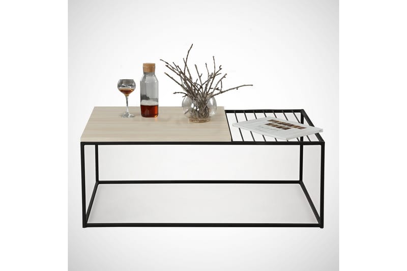 Sohvapöytä Ubbeboda 95 cm Ritilällä - Beige - Huonekalut - Pöytä & ruokailuryhmä - Sohvapöytä