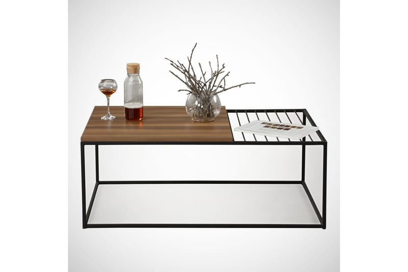 Sohvapöytä Ubbeboda 95 cm Ritilällä - Ruskea - Huonekalut - Pöytä & ruokailuryhmä - Sohvapöytä