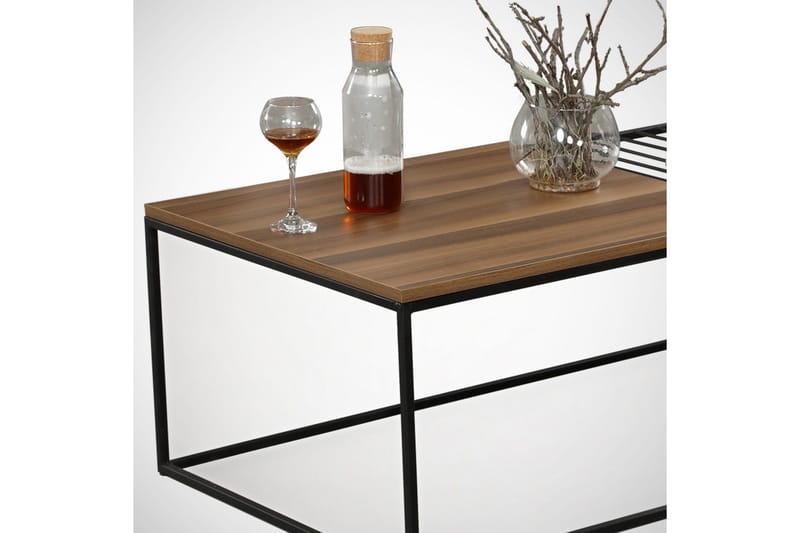 Sohvapöytä Ubbeboda 95 cm Ritilällä - Ruskea - Huonekalut - Pöytä & ruokailuryhmä - Sohvapöytä