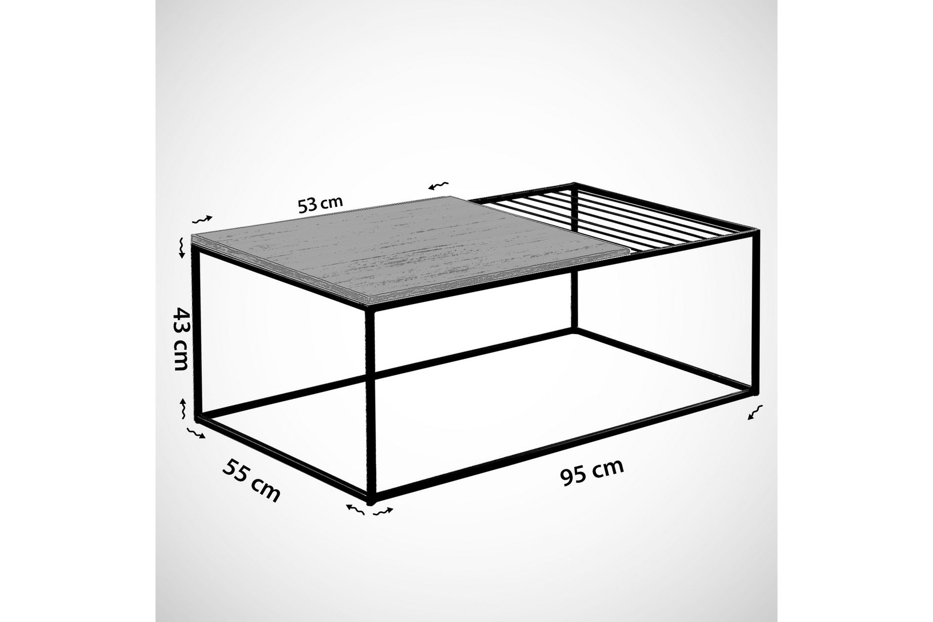 Sohvapöytä Ubbeboda 95 cm Ritilällä - Tammi/Ruskea - Huonekalut - Pöytä & ruokailuryhmä - Sohvapöytä