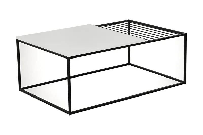 Sohvapöytä Ubbeboda 95 cm Ritiläll ä - Valkoinen/Musta - Huonekalut - Pöytä & ruokailuryhmä - Sohvapöytä