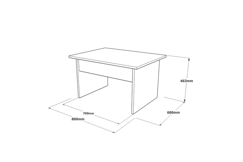 Sohvapöytä Urgby 80 cm - Ruskea/Betoninharm/Antrasiitti - Huonekalut - Pöytä & ruokailuryhmä - Sohvapöytä