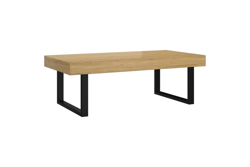 Sohvapöytä vaaleanruskea ja musta 120x60x40 cm MDF ja rauta - Ruskea - Huonekalut - Pöytä & ruokailuryhmä - Sohvapöytä