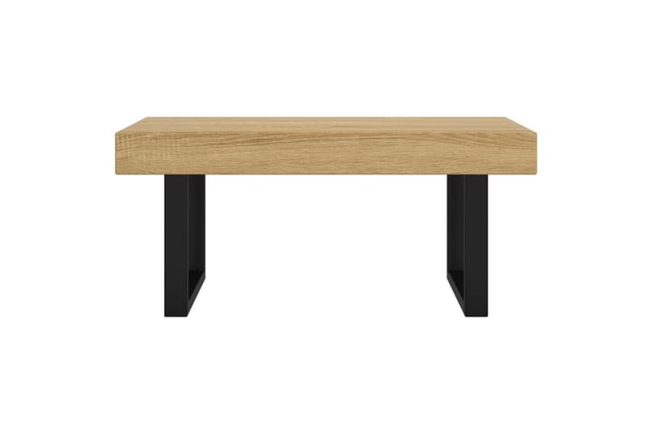 Sohvapöytä vaaleanruskea ja musta 90x45x40 cm MDF ja rauta - Ruskea - Sohvapöytä