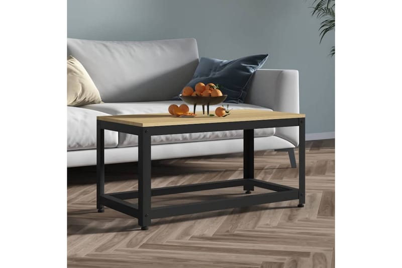Sohvapöytä vaaleanruskea ja musta 90x45x45 cm MDF ja rauta - Ruskea - Huonekalut - Pöytä & ruokailuryhmä - Sohvapöytä