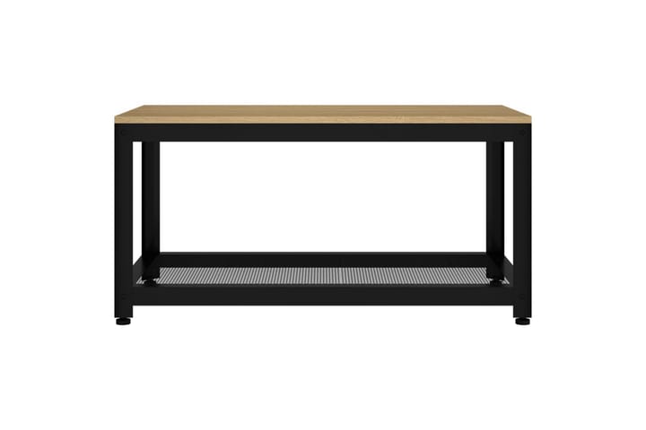 Sohvapöytä vaaleanruskea ja musta 90x45x45 cm MDF ja rauta - Ruskea - Sohvapöytä
