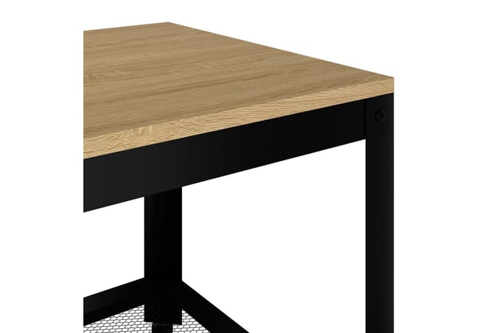 Sohvapöytä vaaleanruskea ja musta 90x45x45 cm MDF ja rauta - Ruskea - Sohvapöytä