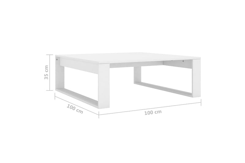 Sohvapöytä valkoinen 100x100x35 cm lastulevy - Valkoinen - Huonekalut - Pöytä & ruokailuryhmä - Sohvapöytä