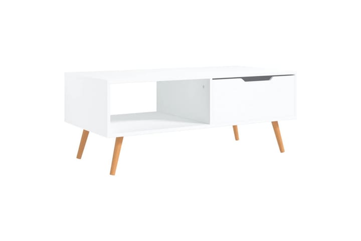Sohvapöytä valkoinen 100x49,5x43 cm lastulevy - Valkoinen - Sohvapöytä