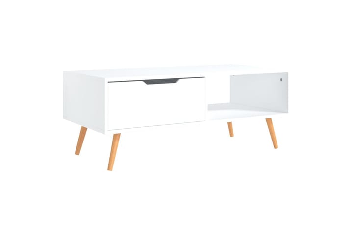 Sohvapöytä valkoinen 100x49,5x43 cm lastulevy - Valkoinen - Sohvapöytä