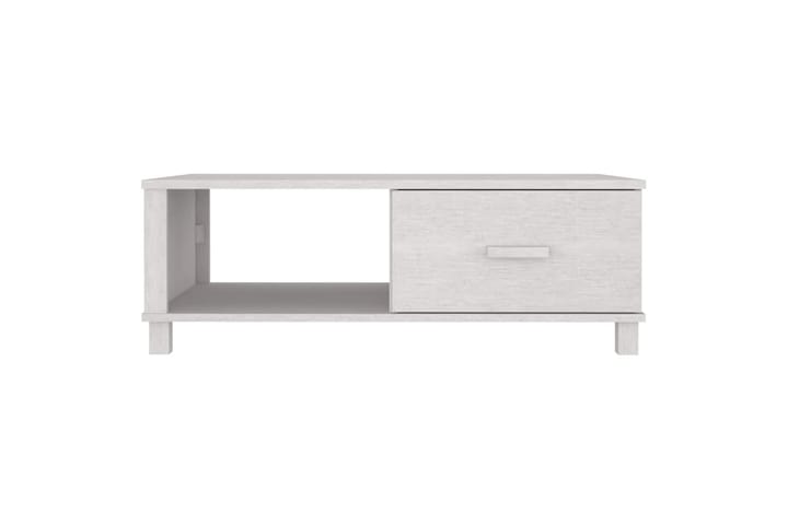 Sohvapöytä valkoinen 100x55x35 cm täysi mänty - Valkoinen - Sohvapöytä