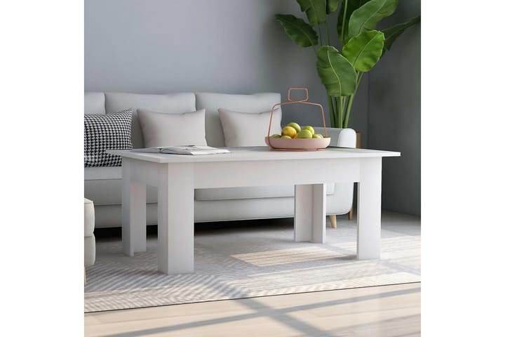 Sohvapöytä valkoinen 100x60x42 cm lastulevy - Valkoinen - Sohvapöytä