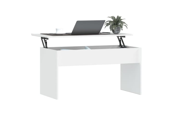 Sohvapöytä valkoinen 102x50,5x52,5 cm tekninen puu - Valkoinen - Sohvapöytä